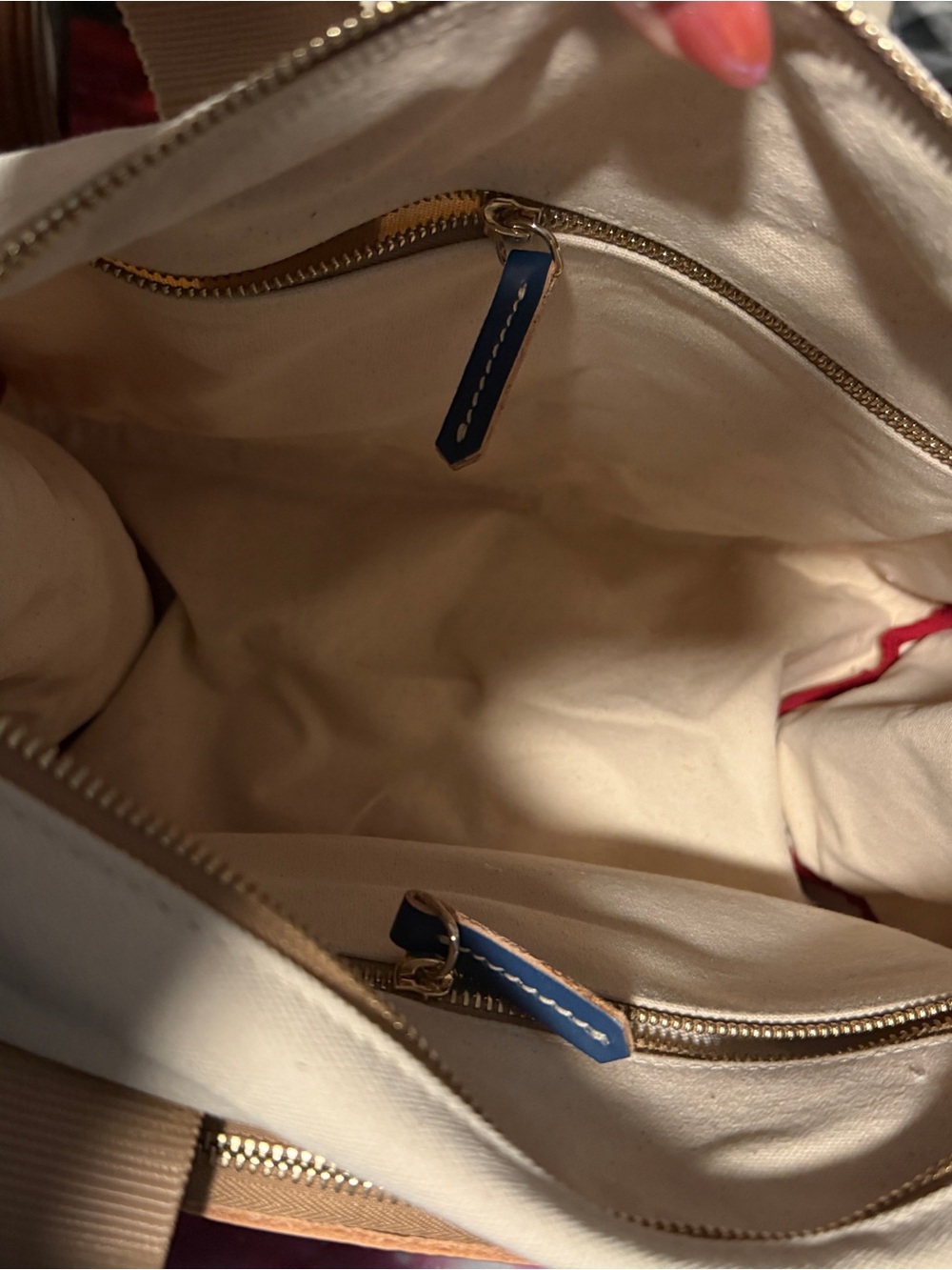 Dooney & Bourke Canvas Pickleball Duffle 40 in Natural Ocean - Picture 6 of 10